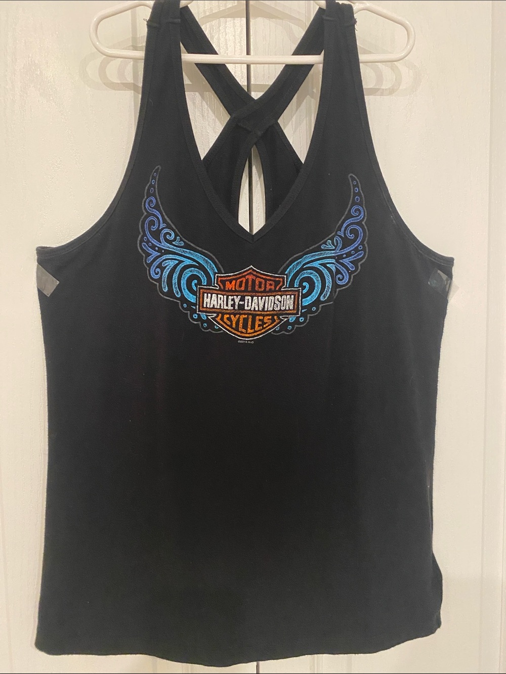 Daytona Harley-Davidson Black Tank with Blue Wing Logo XL